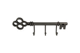 Classic Key Design Wall Mounted Hook Rack with 3 Hooks – Black