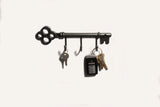 Classic Key Design Wall Mounted Hook Rack with 3 Hooks – Black