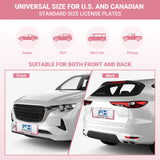 Stainless Metal Car License Plate Frame Cover - Rose & Butterfly (2 PCS)