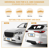 Stainless Metal Car License Plate Frame Cover - Sunflower (2 PCS)