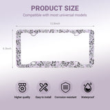 Stainless Metal Car License Plate Frame Cover - Butterfly (2 PCS)