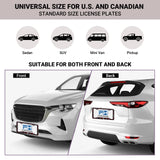 Stainless Metal Car License Plate Frame Cover - Rose Skull (2 PCS)