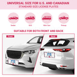 Stainless Metal Car License Plate Frame Cover - Rose Lace (2 PCS)