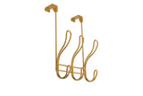 Twisted Design OTD Hook Rack with 3 Hooks(Gold)