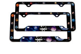 STAINLESS STEEL LICENSE PLATE FRAME - PLANET (2 PCS)
