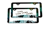 STAINLESS STEEL LICENSE PLATE FRAME - WOLF (2 PCS)