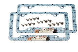 STAINLESS STEEL LICENSE PLATE FRAME - CAT (2 PCS)
