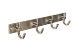 12" Stainless Steel Wall Mounted Hook Rack with 4 Hooks