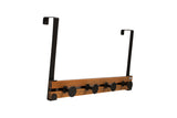 16" Over The Door Hook Rack with 4 Adjustable Hooks